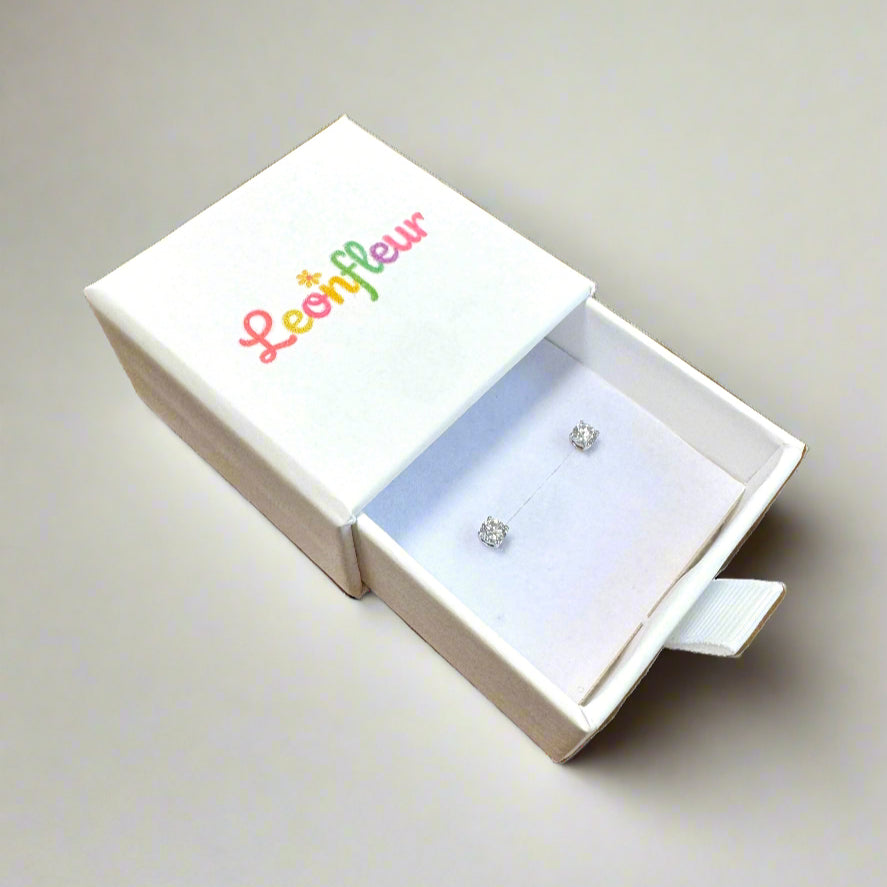 14K Kids Diamond Solitaire Earrings (0.5 Carats)