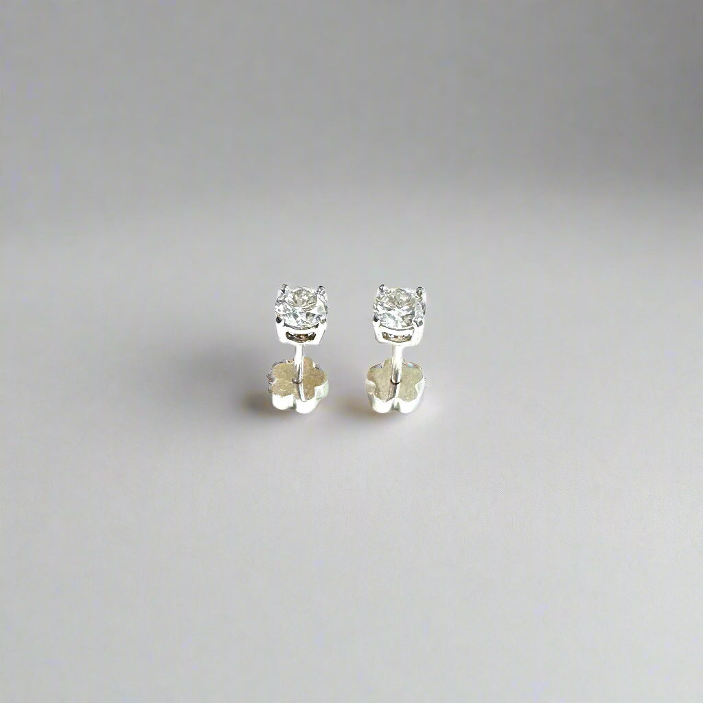 14K Kids Diamond Solitaire Earrings (0.5 Carats)