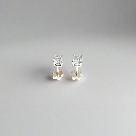 14K Kids Diamond Solitaire Earrings (0.5 Carats)