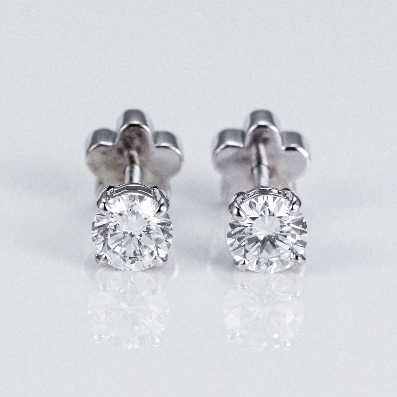14K Kids Diamond Solitaire Earrings (0.5 Carats)