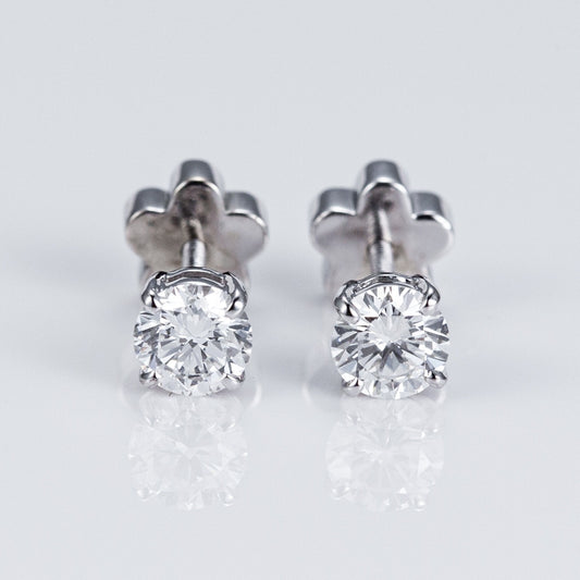 14K Kids Diamond Solitaire Earrings (0.5 Carats)